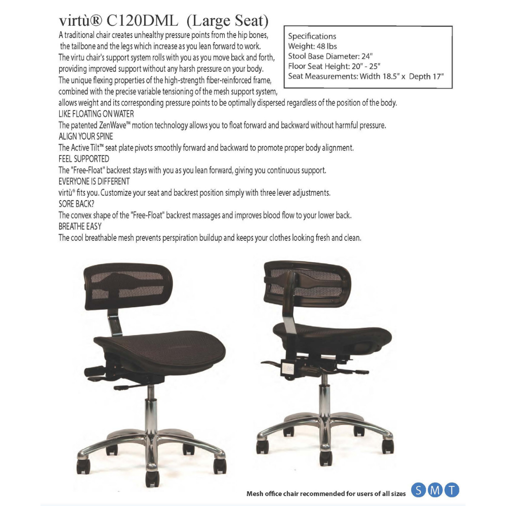 virtù® C120DML   (Large Seat) - Crownseating  1494.00